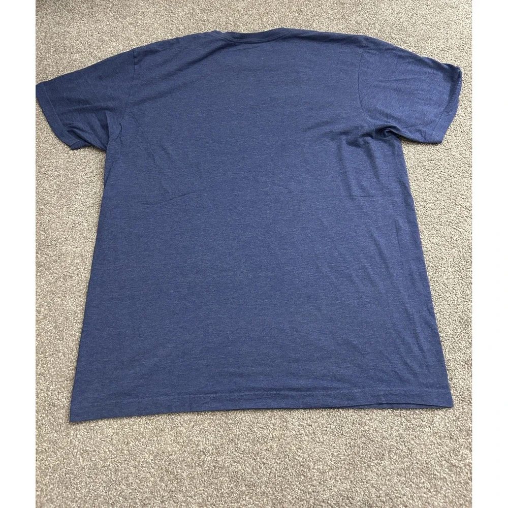 MLB‎ Chicago Cubs T-Shirt Mens XL Blue Excellent Patriotic American Flag Graphic